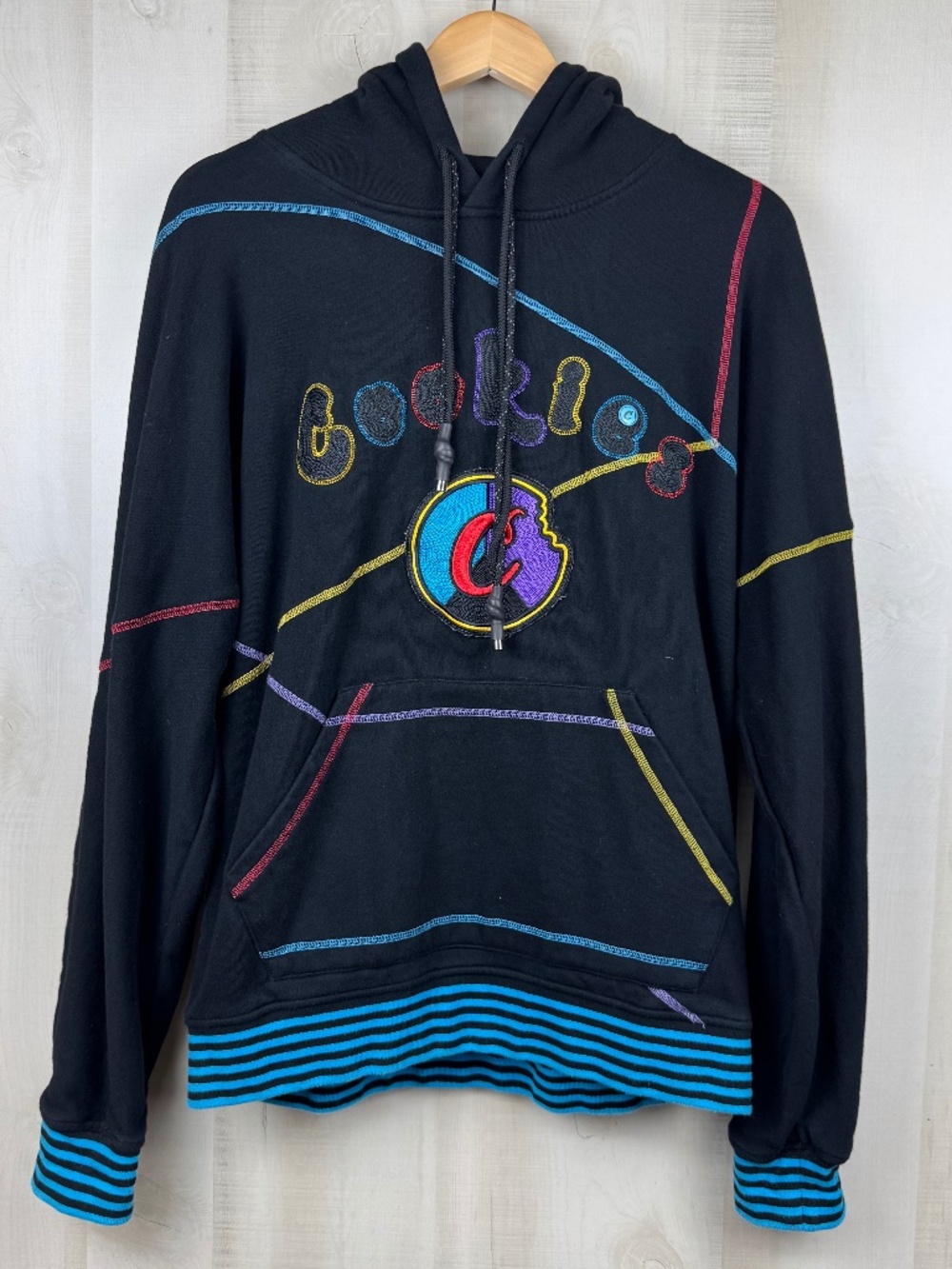 Cookies Sf Show and Prove Men’s Pullover Hoodie Black Multicolor Embroidery Sz L